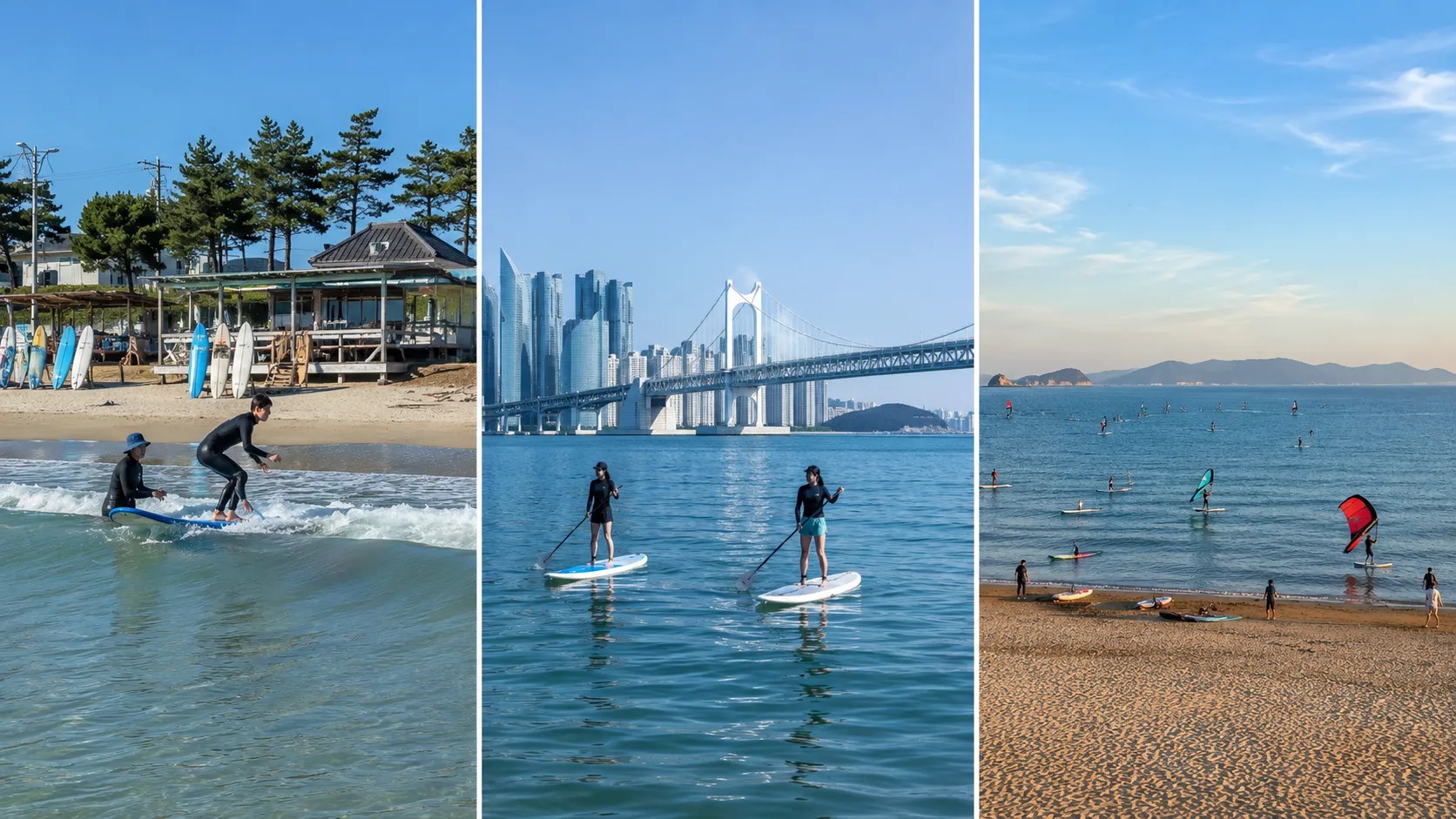 송정 서핑 광안리 SUP 다대포 레포츠 장단점 비교 이미지