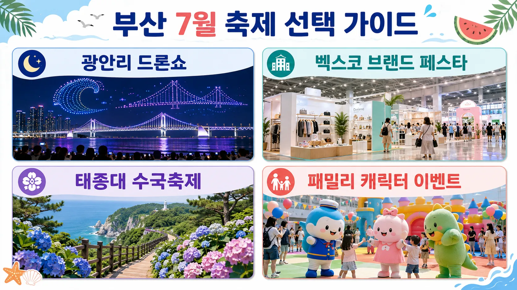 부산 7월 축제 선택 비교 이미지